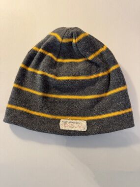 American Eagle Outfitters Gray reversable Beanie with Yellow Stripes